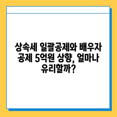 상속세 일괄공제와 배우자 공제, 5억원 상향 조정! | 상속세 계산, 상속세 신고, 상속세 절세 팁