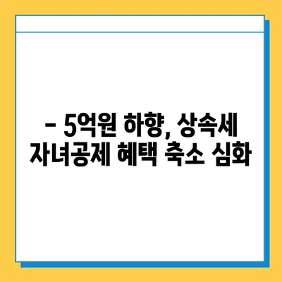 상속세 자녀공제 5억원 하향 확대, 다자녀 가구에 미치는 영향 | 상속세, 자녀공제, 세금, 재산 상속