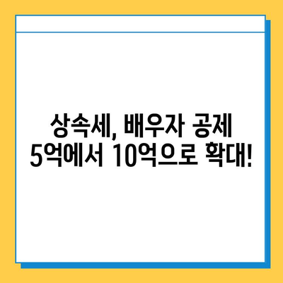 상속세 일괄·배우자 공제 5억→10억 확대! 개정된 상속세법, 꼼꼼히 살펴보세요 | 상속세, 공제, 개정, 세금