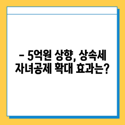 상속세 자녀공제 5억원 상향! 부동산 시장에 미치는 영향은? | 상속세, 부동산, 자녀공제, 세금