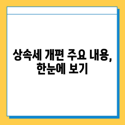 상속세 개편, 자녀 공제 5억원 포함! 주요 내용 총정리 | 상속세, 개편, 자녀 공제, 세금