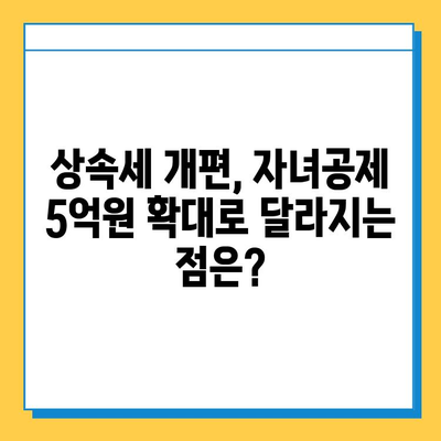 28년 만의 대변화! 상속세 개편, 자녀공제 5억원으로 확대 | 상속세, 개정, 자녀공제, 상속, 증여, 세금