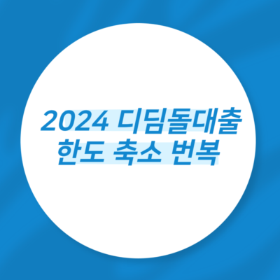 2024 디딤돌대출 한도 축소