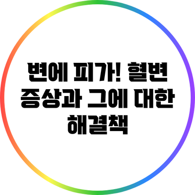 변에 피가!? 혈변 증상과 그에 대한 해결책