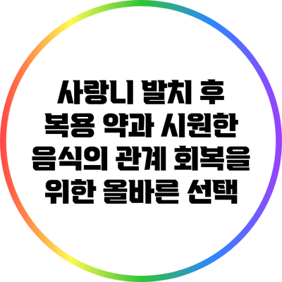 사랑니 발치 후 복용 약과 시원한 음식의 관계: 회복을 위한 올바른 선택