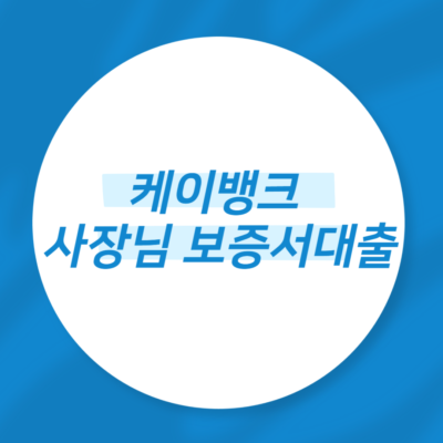 케이뱅크 사장님 보증서대출