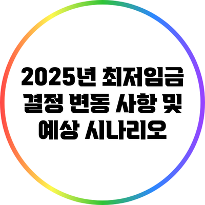 2025년 최저임금 결정: 변동 사항 및 예상 시나리오