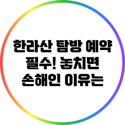 한라산 탐방 예약 필수! 놓치면 손해인 이유는?