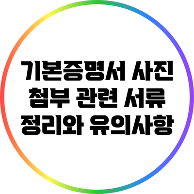 기본증명서 사진 첨부 관련 서류 정리와 유의사항